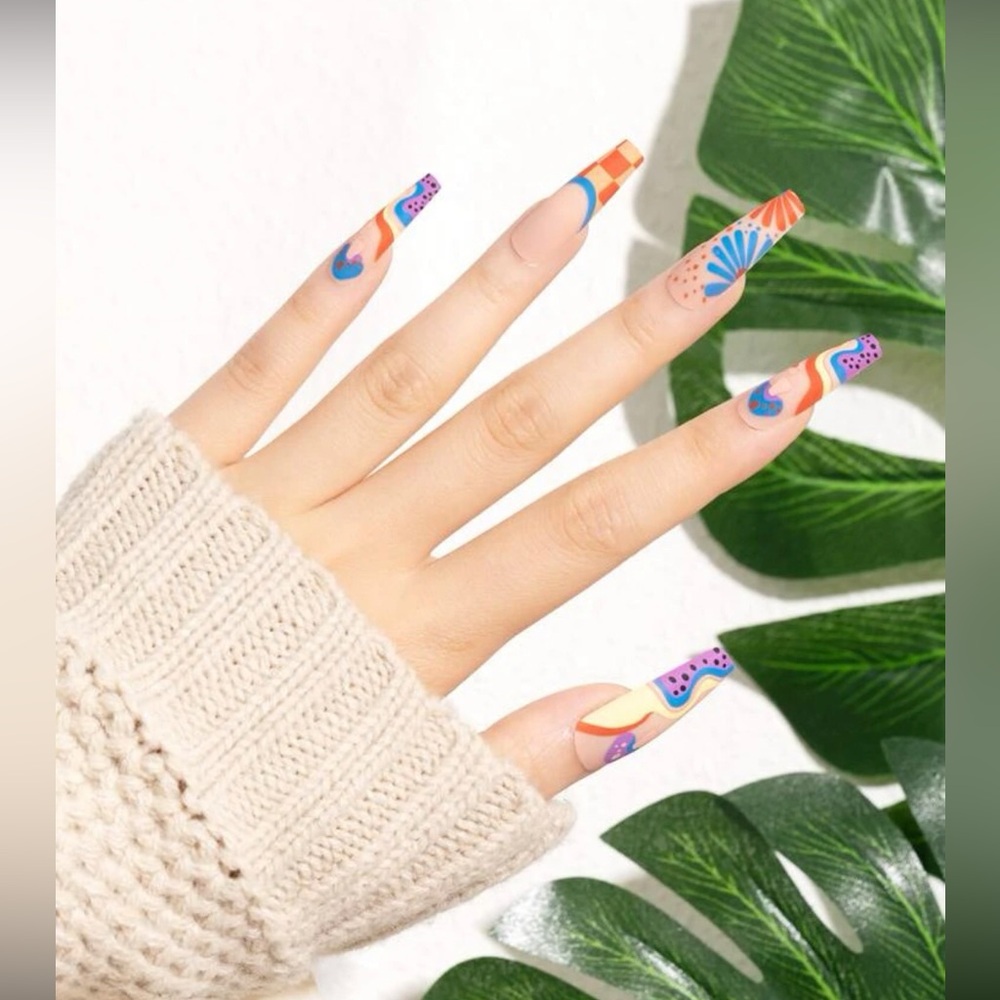 Coffin/Ballerina Shaped Press-On Nails